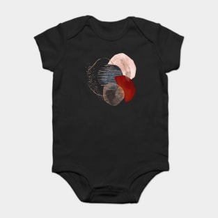 Modern Abstract Blush, Terracotta, Rose Gold and Navy Blue Baby Bodysuit